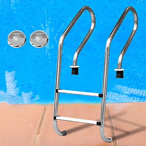 Escalera para piscina de acero inoxidable 2 peldaños antideslizante miniatura 1