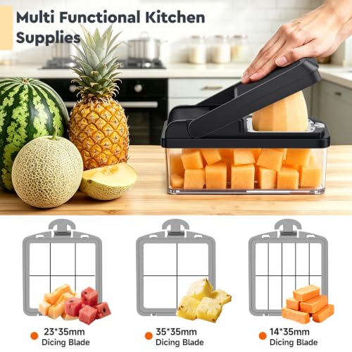 Image of MealHelper 15-in-1 Vegetable Chopper, 10 Blade Veggie Chopper, Practical Food Chopper with Container, Cheese Grater, Home Essentials & Kitchen Gadgets(Grey)