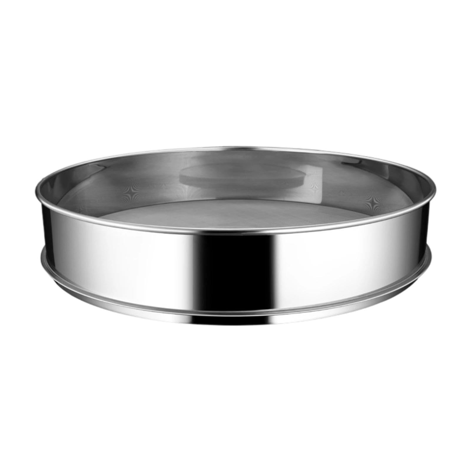 Tamis Fines Mailles Ustensile de Cuisine Sieve Farine Acier Inoxydable Filtration Fine Multifonctionnel Approprié Au Gâteaux, 40cm
