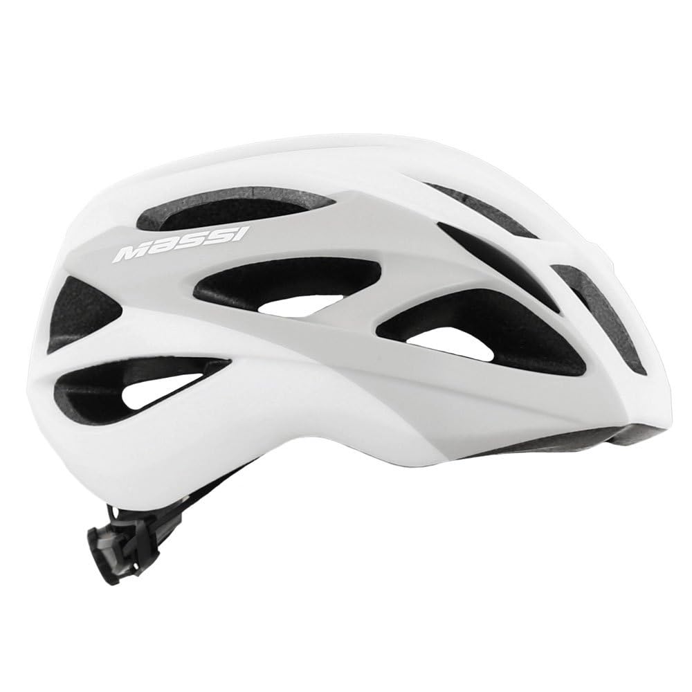 Massi Pro Casco para Bicicleta, Deportes y Aire Libre, L, Blanco/Gris