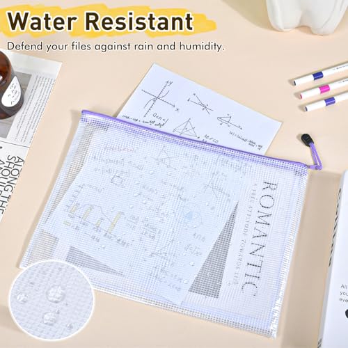 image for PAPEJOON 26pcs Mesh Zipper Pouch Bags, 8 Sizes Plastic Zippered Storag