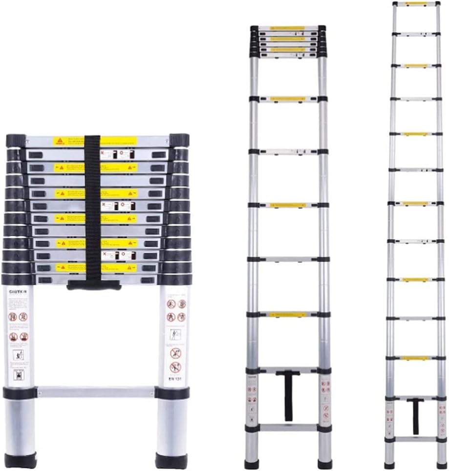 Telescopic Ladder Telescoping Ladder Telescopic Ladder Multi-Purpose Aluminium Telescoping Ladder Extension Extend Portable Ladder Foldable Ladder (Size : 4.1m) Marriage