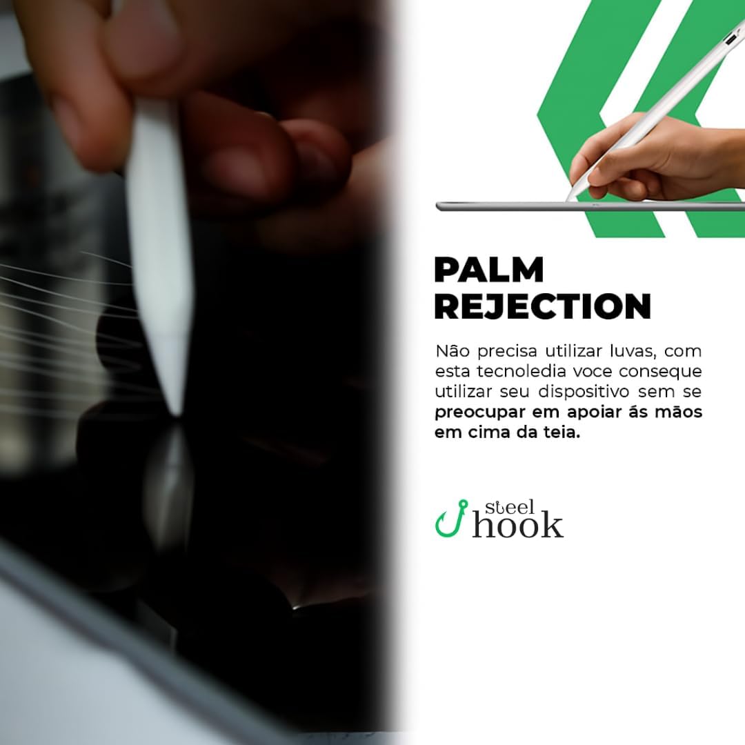 Caneta Pencil Para iPad, Caneta Para Ipad Pencil com Palm Rejection Rejeição de Palma e Ponta de Alta Precisão de 1.0mm - Branca (Para todos iPads de 2018 para frente) - Steel Hook Linha Premium Caneta Pencil Para iPad, Caneta Para Ipad Pencil com Palm Rejection Rejeição de Palma e Ponta de Alta Precisão de 1.0mm - Branca (Para todos iPads de 2018 para frente) - Steel Hook Linha Premium