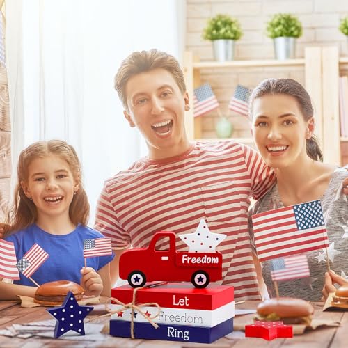 Marsui-5-Pieces-Patriotic-Table-Decorations-4th-of-July-Wood-Blocks-Let-Freedom-Ring-Centerpieces-American-Wood-Book-Stacks-for-Independence-Day-Memorial-Day-Home-Indoor-Table-Topper-Tiered-Tray-Decor Marsui 5 Pieces Patriotic Table Decorations 4th of July Wood Blocks Let Freedom Ring Centerpieces American Wood Book Stacks for Independence Day Memorial Day Home Indoor Table Topper Tiered Tray Decor