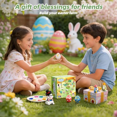 Image of Wise Block Farm Building Blocks Set, Animal Chicken Coop Building Set Toy with Sheep Bunny Rotating Windmill, Creative Construction Gifts for Kids 485 Pcs