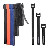 Cable Matters 100-Pack Hook-and-Loop Reusable Cable Ties, Sizes 4,6,8 Inches with 42 lbs Tensile Strength - Multi-Color Cable Straps, Cable Organizers, Cable Management Ties
