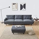 Lazyspace Convertible Sectional Sofa Couch with Reversible Chaise, Modern Fabric L Shape Sofa Sectio