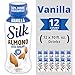 Silk Shelf-Stable Almondmilk, Less Sugar Vanilla, Dairy-Free, Vegan, Non-GMO Project Verified,10 Ounce (Pack of 12)