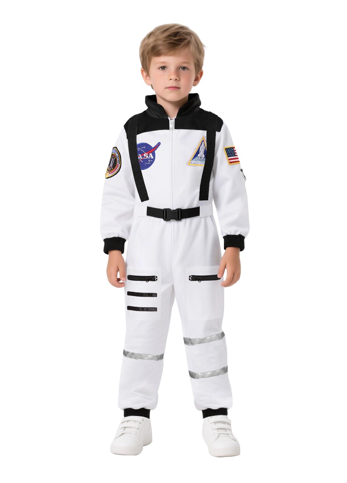 Kids Astronaut Costume NASA Space Jumpsuit for Boys Girls Space Pretend Dress up