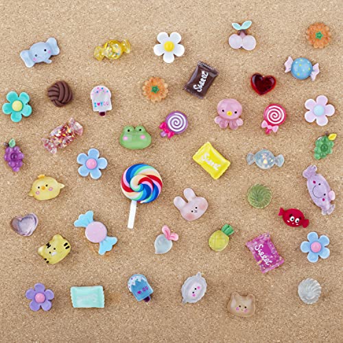 Push Pins Cute Office Supplies Flower Thumb Tacks Kawaii Candy Animal Push Pins Pin Board For Cork Board Desk Decor Accessories For Women Girls Office Organization #TOP8