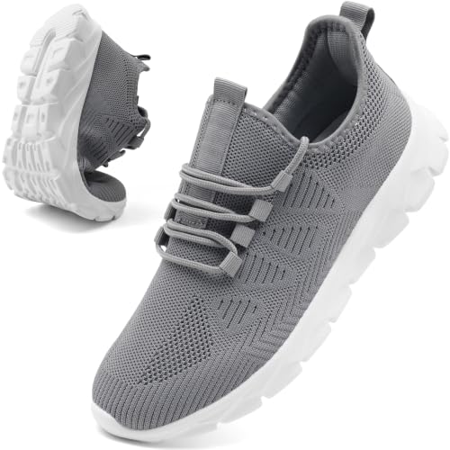 Image of Mens Lightweight Running Shoes Slip On Walking Tennis Gym Sneakers