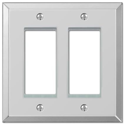 Amerelle Mirror Double Rocker Wallplate in Clear Mirror