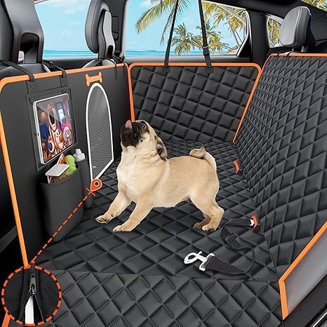 Dog Car Seat Cover, Waterproof & Scratch Proof & Nonslip Back Seat Cover Protector Liner, (Plastic) (Multicolor)