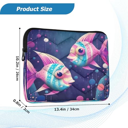 Funda de portátil de dos peces coloridos para 13-14 pulgadas miniatura 3