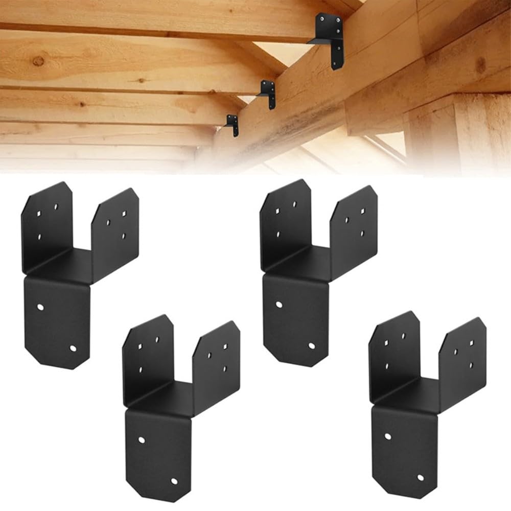 Connecteur d'ancrage de solive en acier robuste pour charpente de toit - Lot de 4