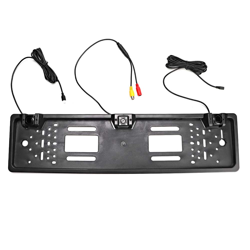 camera de recul led Marco de placa de matrícula europea Cámara 12LED Pantalla de marcha atrás Sensor de estacionamiento Accesorios para automóvil placa de matrícula cámara de respaldo coche para camio