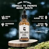 Striking Viking Bezzapachowy olejek do brody – naturalna formuła organiczna z olejkami arganowymi i jojoba – zmiękcza, wygładza i wzmacnia wzrost brody