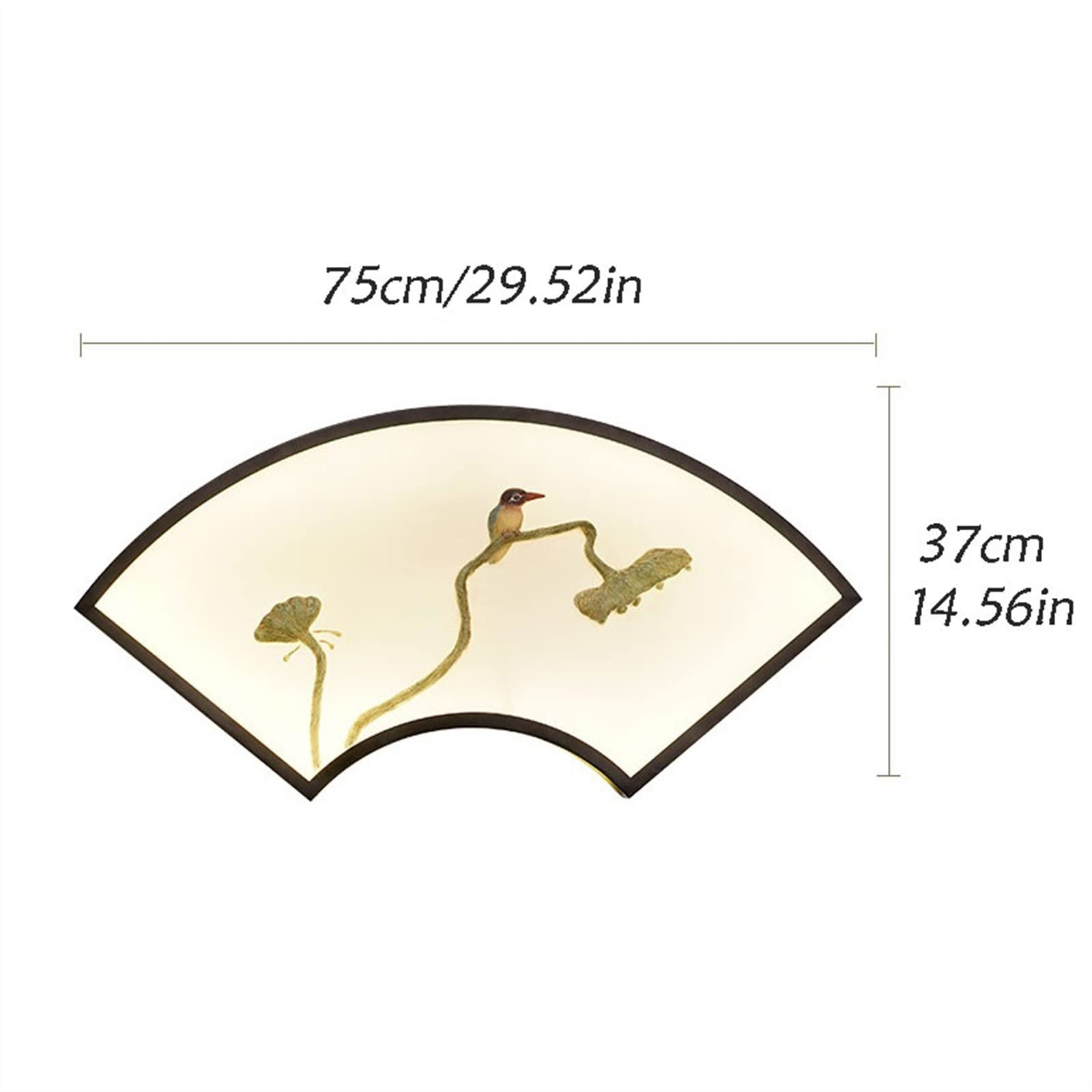 Apliques de pared Lámpara de pared decorativa hierro for sala estar, dormitorio, pasillo, lámpara con relieve en forma abanico