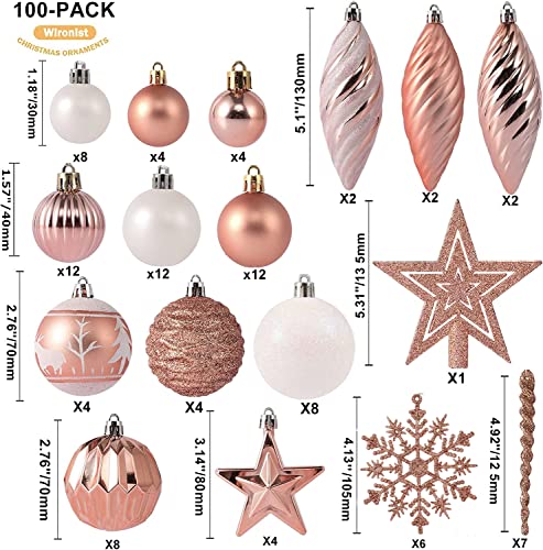 100Ct Christmas Ball Ornaments Set - Assorted Shatterproof Hanging Tree Ornament Set With Reusable Hand-Held Gift Package For Xmas Tree Holiday Party And Home Decor (Champagne) #TOP1