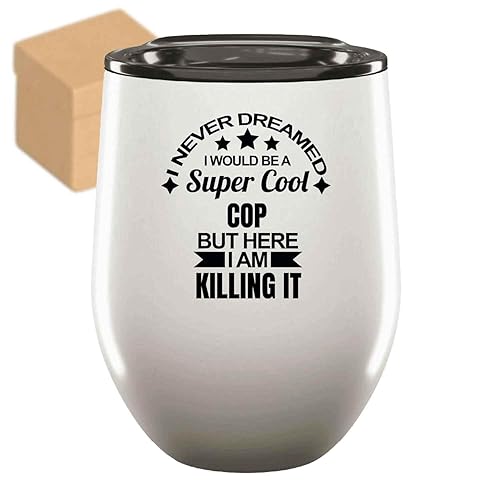 Novelty Gift - Police Officer's Gift, Ideal Birthday Surprise For Son - Killing It, Funny Cop Quote On 12oz Wine Tumbler Cup