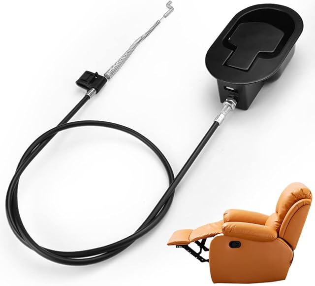 CAEEKER Recliner Chair Parts Universal Recliner Release Pull Handle Replacement Parts Couch Style Pull Chair Release Handle Spring Cable Release Lever with Cables Fit Ashley Major Recliner Brands Sofa