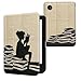 Produktbild kwmobile Klapphülle kompatibel mit Kobo Clara BW/Clara Colour/Tolino Shine (5) / Shine Color Hülle - eReader Case - Lesende Frau Schwarz Beige
