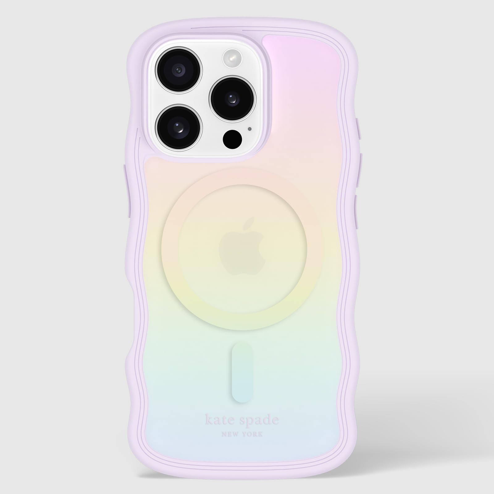 Kate Spade New York iPhone 16 Pro Hülle - Kompatibel mit MagSafe - Designer Handyhülle - Wellenförmiger Opal Irisierend