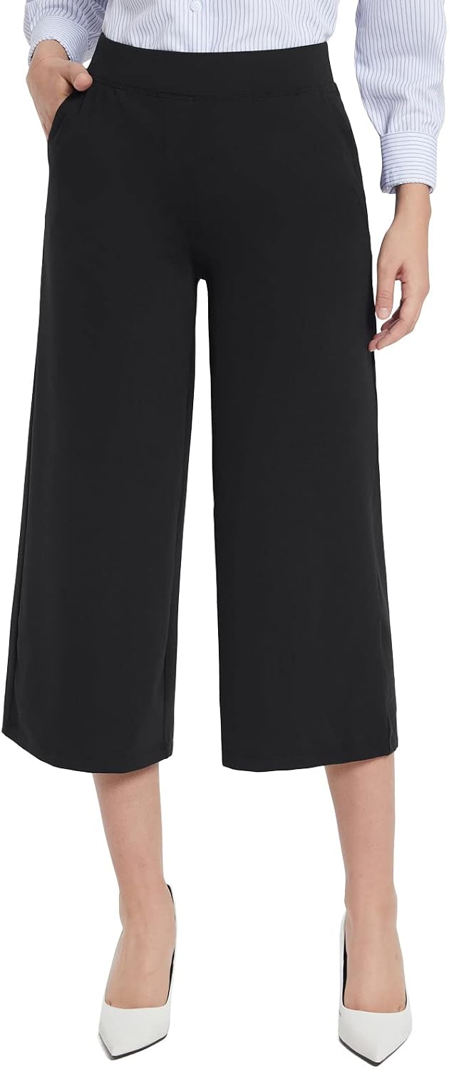 Dress Capris Wide Leg Crop Pants Work 