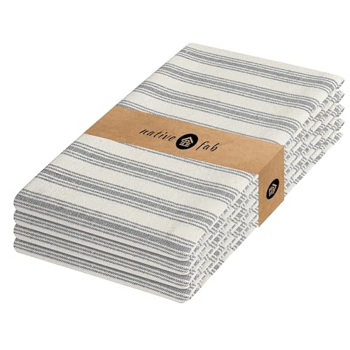 Native Fab Gray Striped Cloth Napkins - Set of 4-18