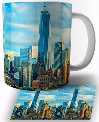 TusRelojes New York City NY Manhattan Sunset Taza de Ceramica Blanca 325ml Mug TusRelojes New York City NY Manhattan Sunset Taza de Ceramica Blanca 325ml Mug