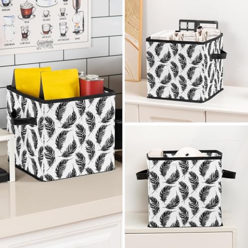 Grande boîte de rangement plumes noires : rangez vos vêtements - 8