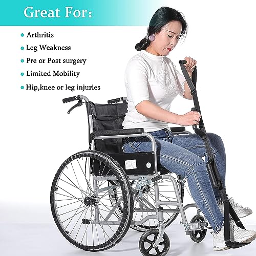 Fanwer 35-44 Inch Long Leg Lifter Strap - Multi-Loop Adjustable, Rubber Handgrips & Non-Slip Foot Pad, Hip & Knee Replacement Surgery, Mobility Aids for Wheelchair, Car, Bed by Fanwer - Image 3
