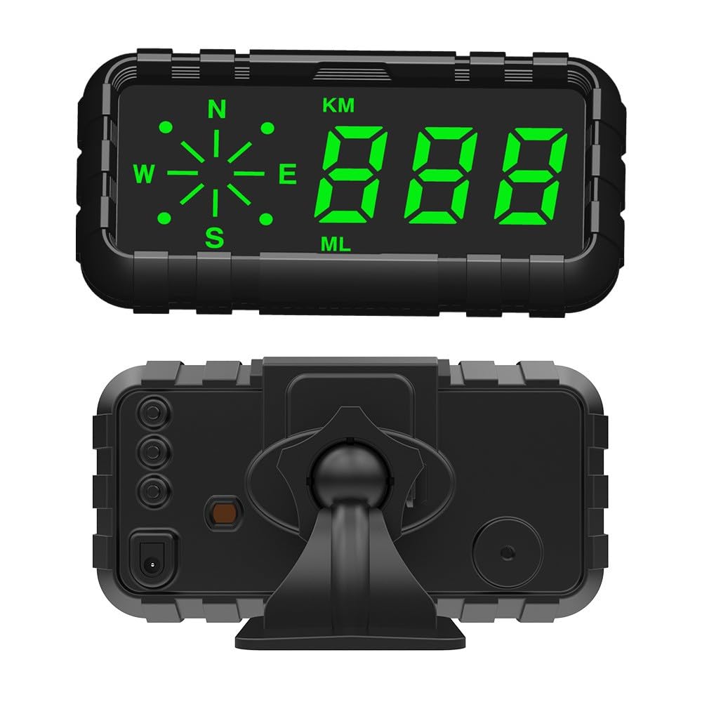 OinDoDi Heads Up Display for Car Digital GPS Speedometer kit MPH Odometer Automotive Compass for Dashboard HUD Fatigued Driving Alert Speeding Alarm for Trucks Golf cart All Vehicles (C3010)