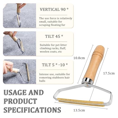 DAZISEN Tragbarer Fusselentferner - Wiederverwendbarer Teppich Fusselentferner Doppelseitiger Fusselentferner Manueller Lint Remover Zum Entfernen von Fusseln Tierhaaren in Kleidung Sofas