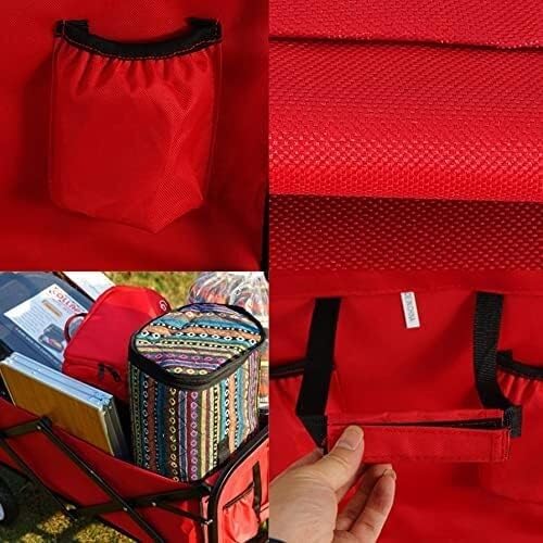 Einkaufswagen, tragbarer Mehrzweckwagen für Zuhause und den Garten, mit Aufbewahrungskorb, zusammenklappbarer Campingwagen, Picknickwagen im Freien, Handwagen, verschleißfestes Rad, leicht, einfa – Bild 3