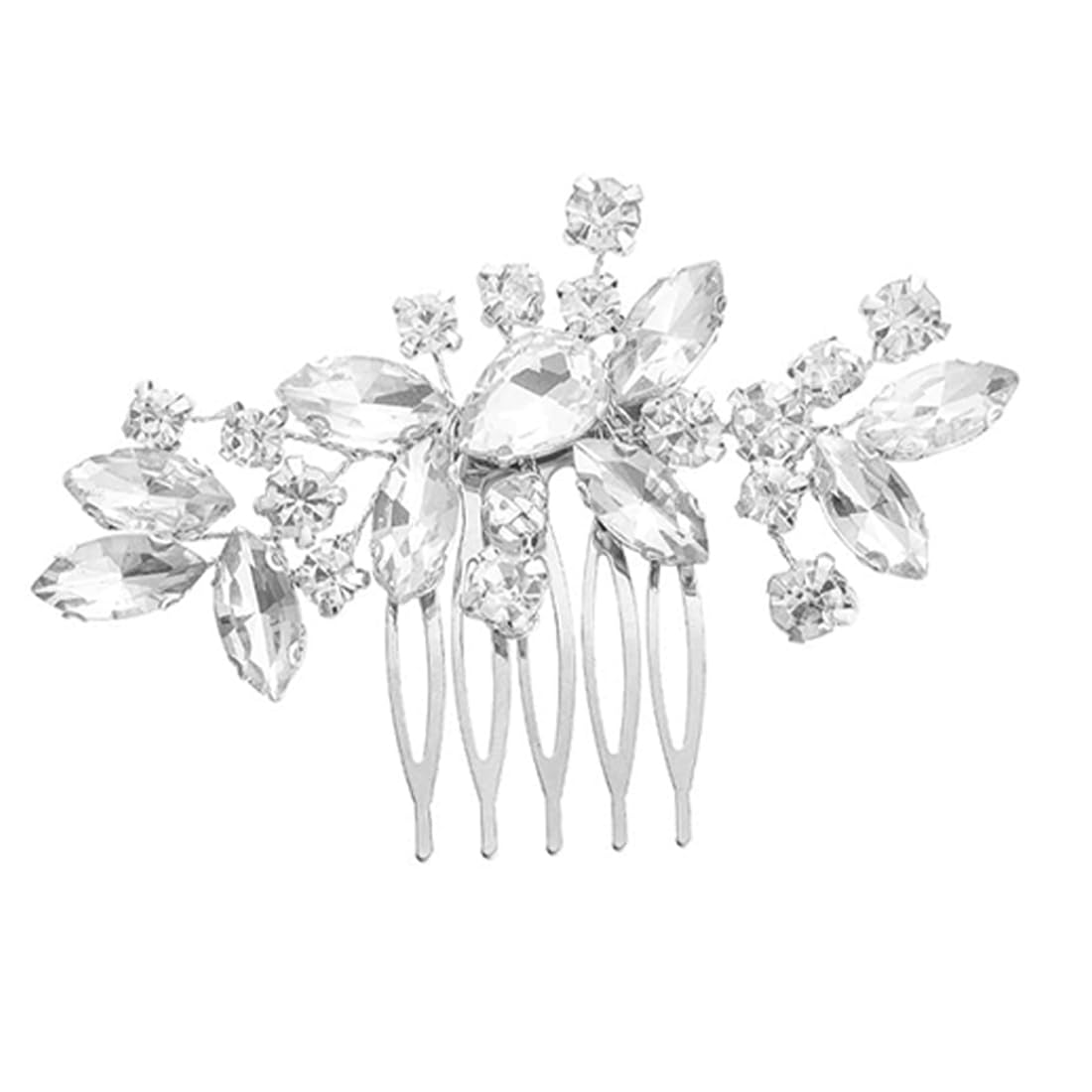 WKRTDY Peines para el Pelo de Novia con Perlas, Vid Plata y Cristales de Diamante de Imitación. Accesorios de Hoja Headpie para Mujeres y Niñas en Bodas, Fiestas y Veladas.