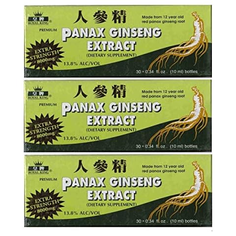 Royal King Panax Ginseng Extract with Alcohol 8000 mg 30 Vial (3 Boxes) Cover