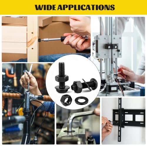 Image of 380PCS M5 Hex Button Head Screws Assorted Kit, M5x8 /12 /16 /20 /25 /30 mm | Metric M5-0.8 Screws, Nuts and Washers Assortment Kit,10.9 Grade Alloy Steel Black Zinc Plated 5mm Bolt Set for 3D Printer