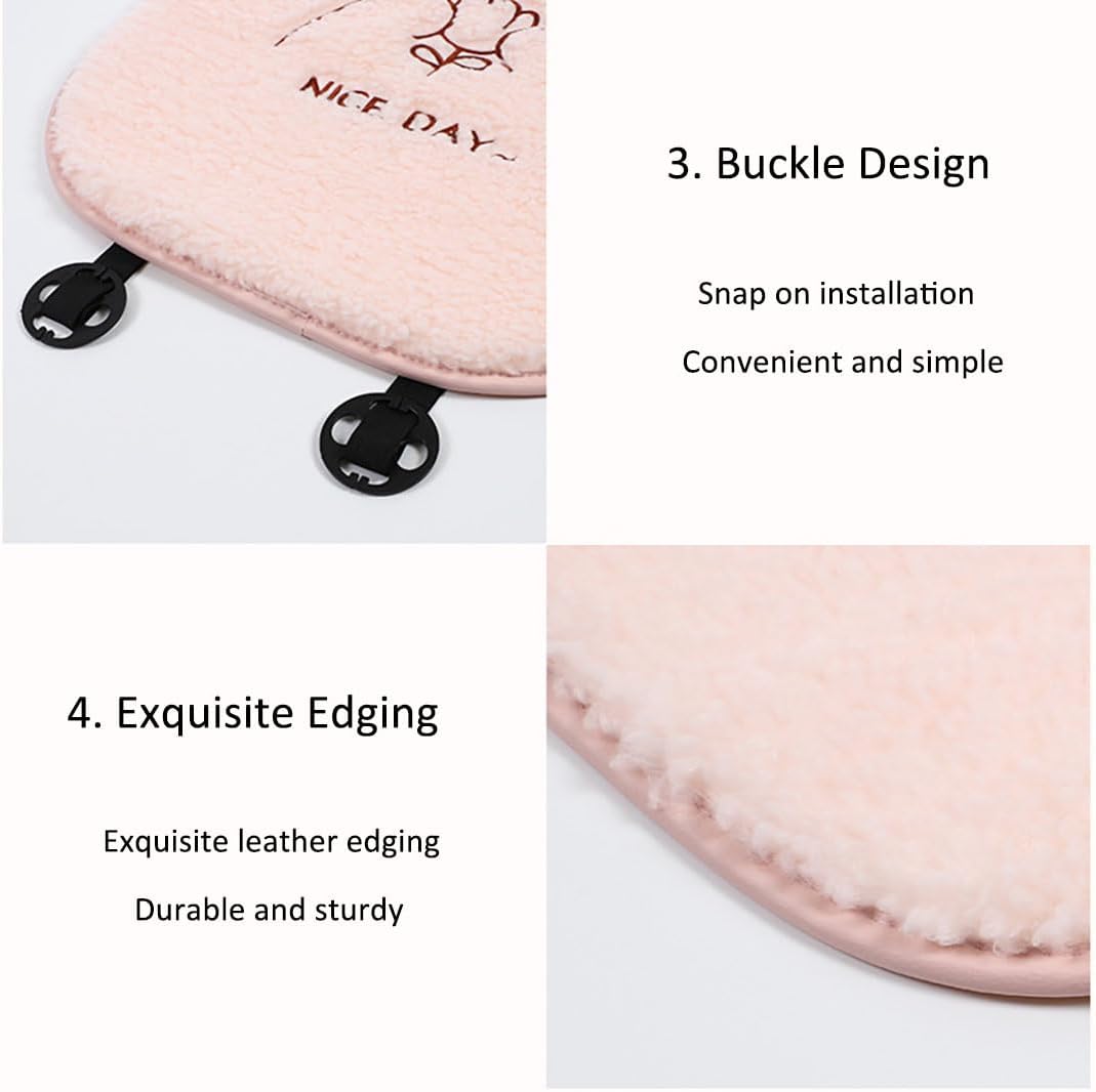 acdiac Universal Cute Bunny/Bear Car Seat Cover Cushion Fuzzy Cozy Cartoon Auto seat Pads (Bunny, 7pcs/seat)
