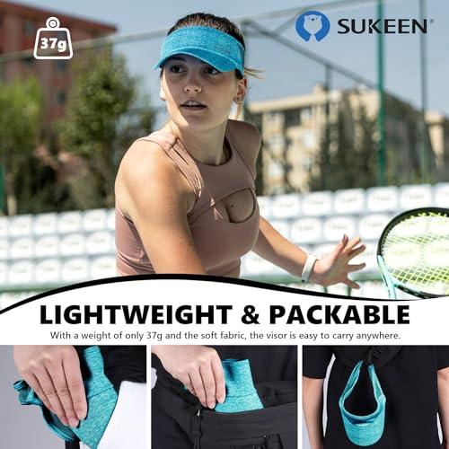 Image of Sukeen Sports Sun Visor Men Women Lightweight Portable Cooling Stretchy Visor Hat for Running, Golf, Daily Wear