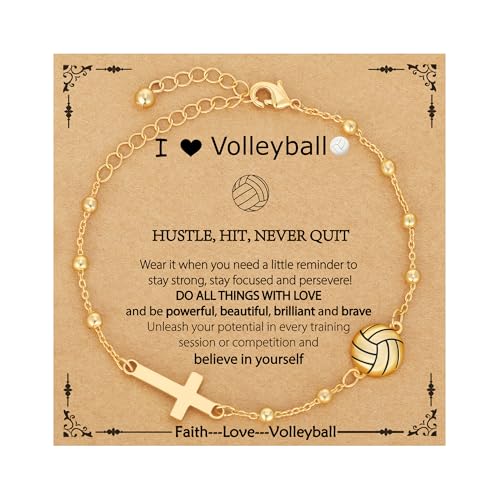 VULETO Volleyball Bracelet Gifts for Girls Women, Cross