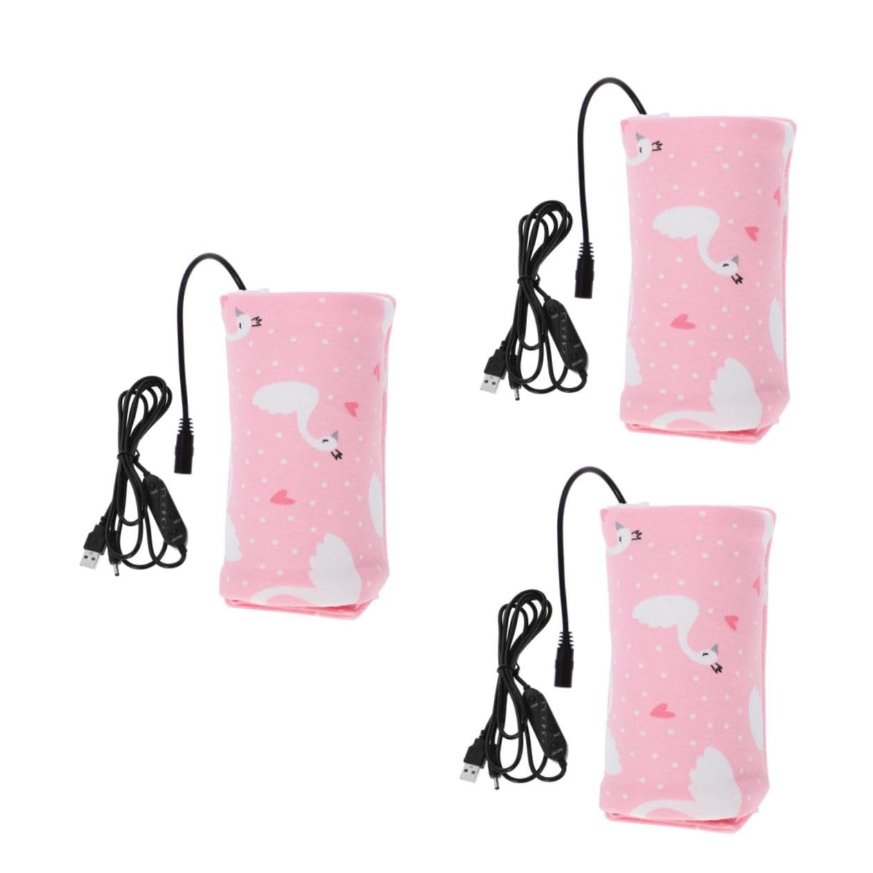 SUPVOX 3 Pezzi Copertura Isolante Scalda Biberon Tenere La Borsa Caldo Borsa Per Biberon Mantenere Caldo Il Latte Per Bottiglia Isolante Termico Rosa Cotone