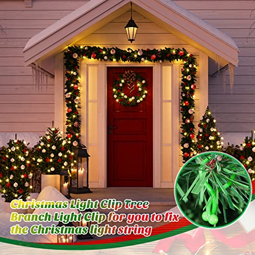 500 Pcs Christmas Light Clips Holiday Light Clips Small Christmas Tree Light Hook Plastic Weatherproof Novelty Led Fairy Light Hanger For Outdoor String Lights Xmas Wreaths Plant Arrangements, Green #TOP1