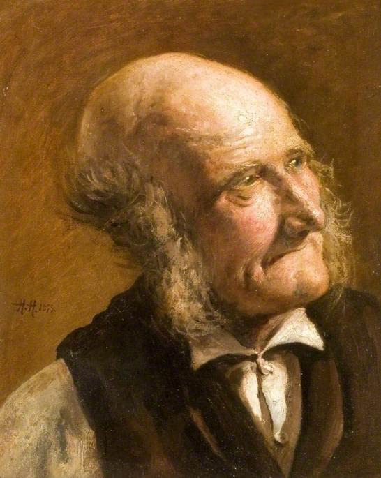 Portrait d'un vieil homme Herkomer | Tableau déco salon élégant sur toile 60x90cm