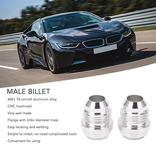 Boleto macho, 2 peças de boleto macho AN8 6061 T6 liga de alumínio 8AN rosca solda em peças de siste