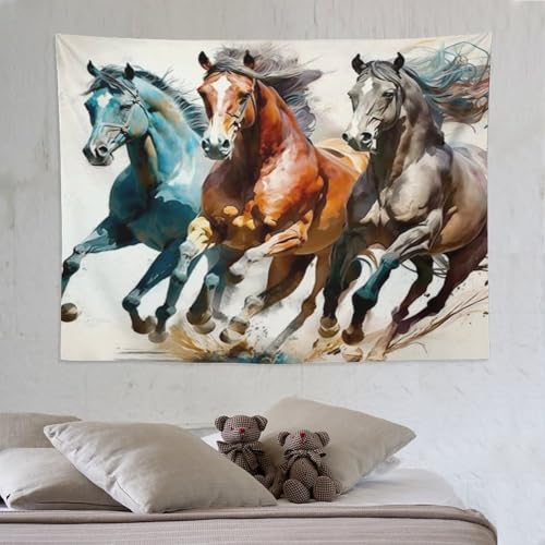 Tenture décoration murale cheval 150x200cm pour masquer un mur