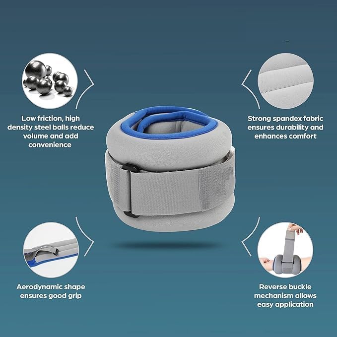 Weight Cuff, Grey, 1KG, Universal Size, 1 Unit