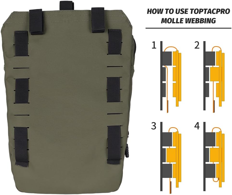 Tactical MOLLE Hydration Pack for 2L Hydration Water Bladder Hydration Bag 500D Nylon