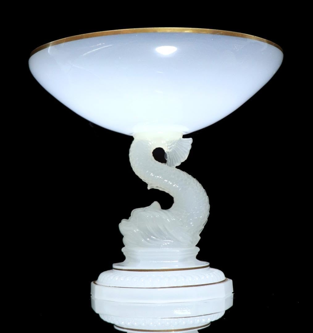 オールド・バカラ 大型 ドルフィン造形 金彩 コンポート オパーリンクリスタル製 オールド・バカラ 大型 ドルフィン造形 金彩 コンポート