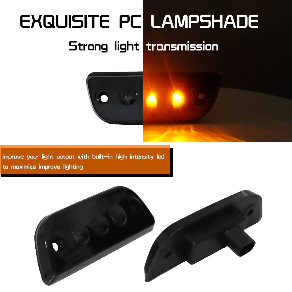 5-Pack Cab Roof Clearance Marker Lights - Amber LED, Clear Lens, For Kenworth & Peterbilt Trucks